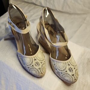 Adrianna Papell Cream Espadrille Shoes